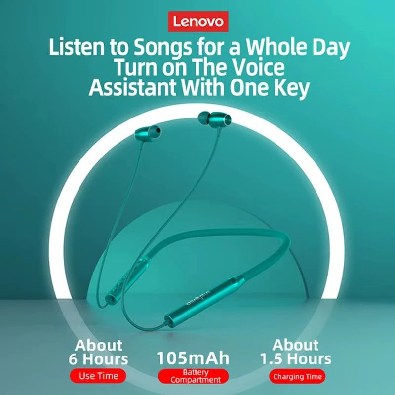 Lenovo Wireless Neckband Earphones – Bluetooth Headphones