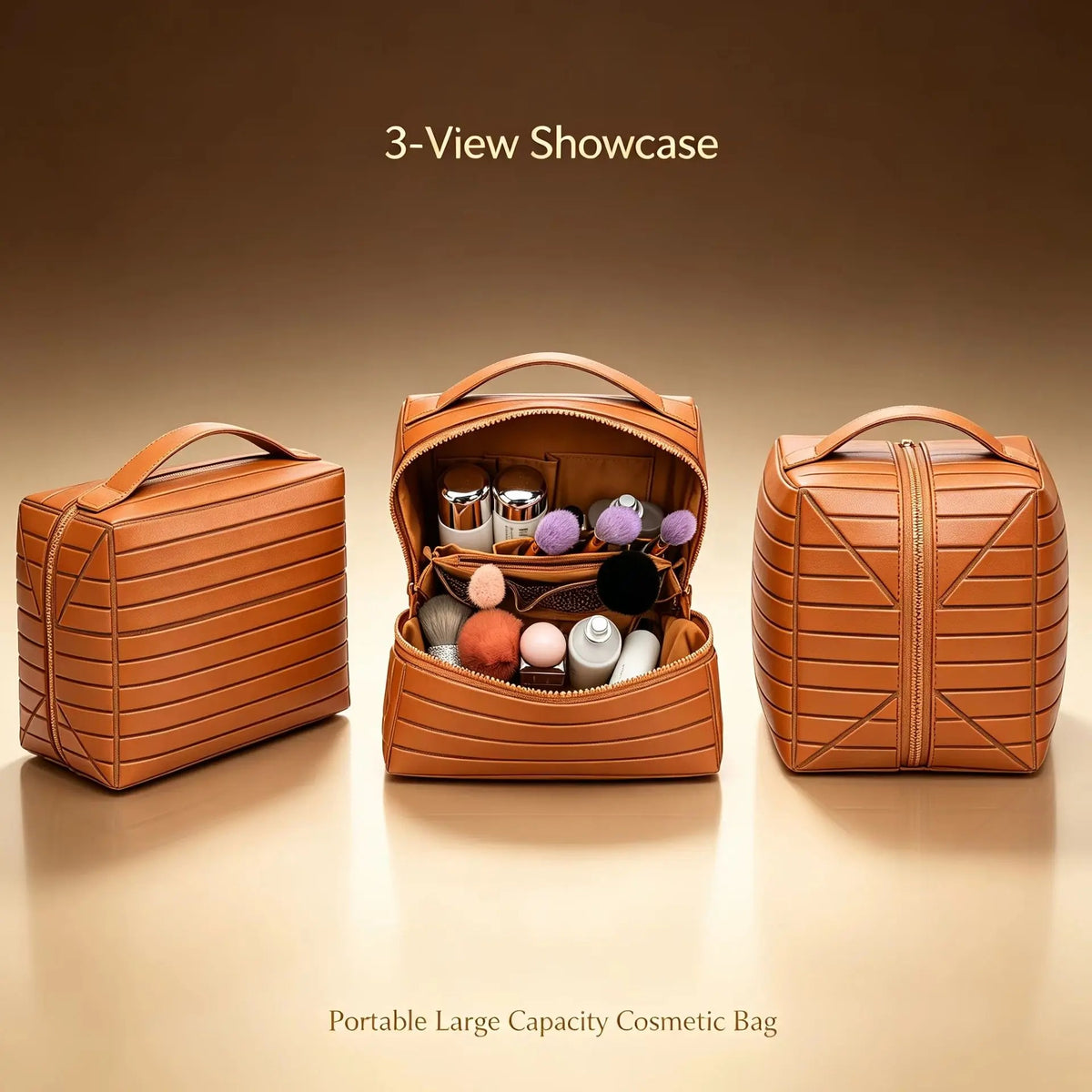 Structured Leather Vanity Case