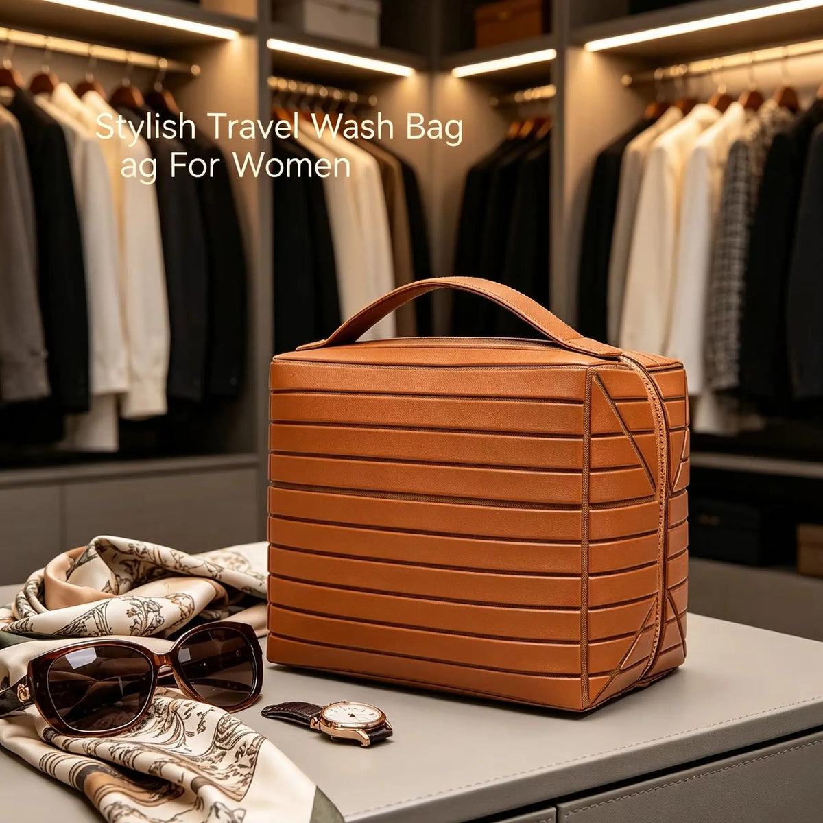 Structured Leather Vanity Case