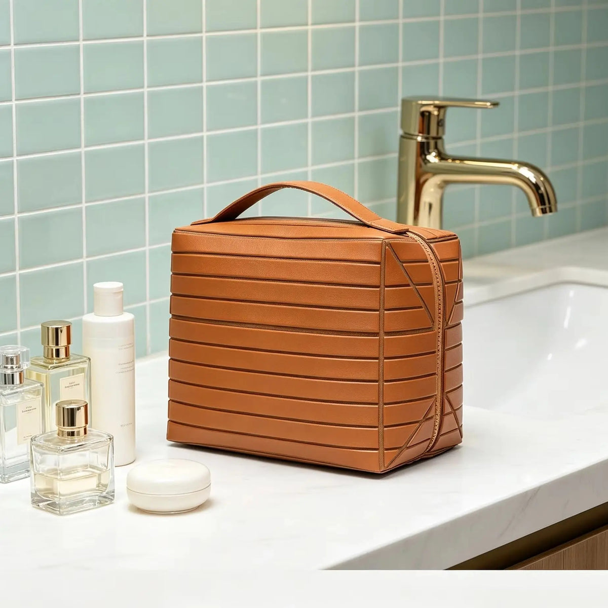 Structured Leather Vanity Case