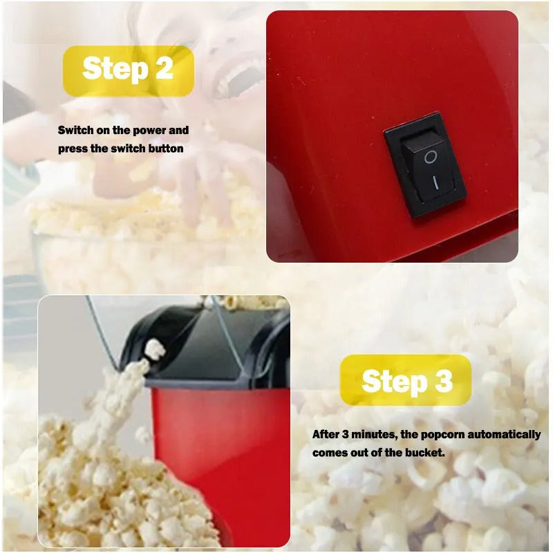 Mini Hot Air Popcorn Maker – Oil-Free Popcorn Machine